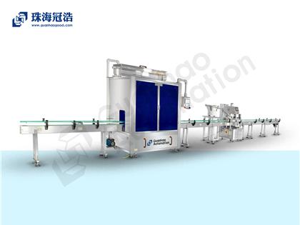 自動16頭醫(yī)用鹽水防腐灌裝、旋蓋生產線